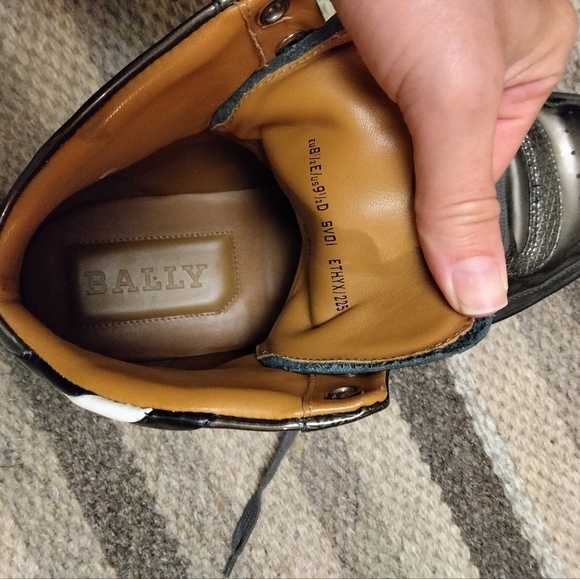 BALLY MENS SHINEY PATENT LEATHER GRAY HIGH TOPS SNEAKERS ETHYX SHOES US 9.5 - Picture 13 of 14